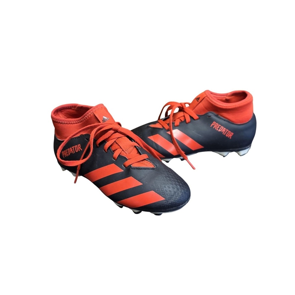 Adidas Predator Shoes Boys Size 2 Black Red Soccer Cleats Spikes EG1839